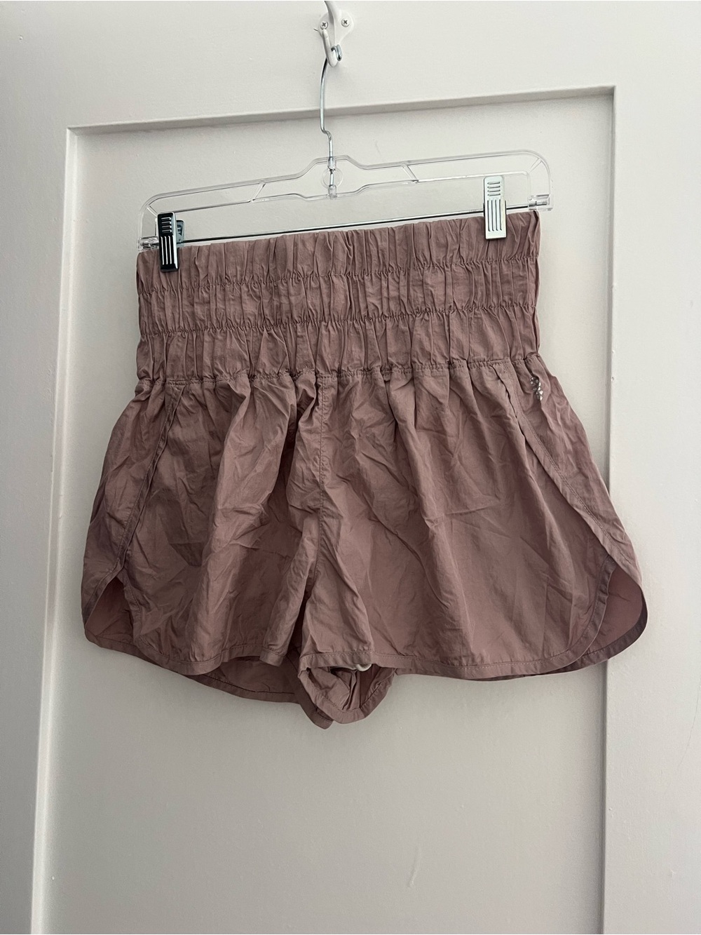 FP Movement by Free People Mauve Smocked Waist Athletic Shorts